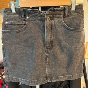 We The Free Black Denim Mini Skirt